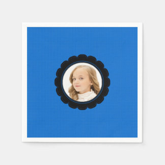 青い黒い花の置き換えイメージ スタンダードカクテルナプキン