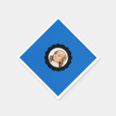 青い黒い花の置き換えイメージ スタンダードカクテルナプキン (角)