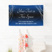 青い黒のグラデーション光のストリング独自の文字を追加 横断幕 (インサイチュ)