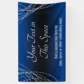 青い黒のグラデーション光のストリング独自の文字を追加 横断幕 (縦)