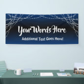 青い黒のグラデーション光のストリング独自の文字を追加 横断幕 (トレードショー)