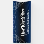 青い黒のグラデーション光のストリング独自の文字を追加 横断幕 (縦)