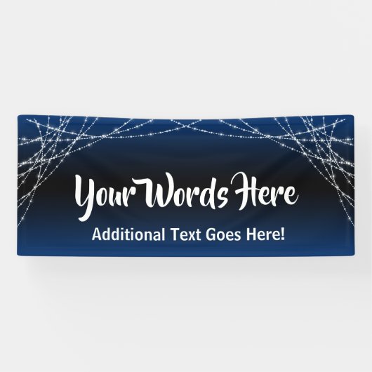 青い黒のグラデーション光のストリング独自の文字を追加 横断幕 (横)