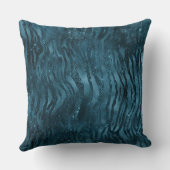 青い黒のゼブラ印刷の色 クッション (裏面)