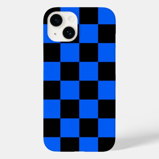 青い黒のチェッ市松模様にクパターン Case-Mate iPhoneケース (裏面)