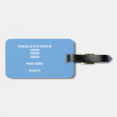 青い黒のチームカラーギフト子供のバレーボール ラゲッジタグ (裏面横)