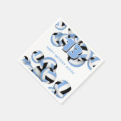 青い黒のチームカラーバレーボールキッズスポーツ スタンダードカクテルナプキン (角)