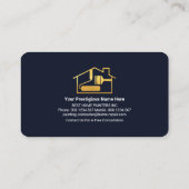 青い黒のレイヤー金ゴールド波のペイント 名刺 (裏面)