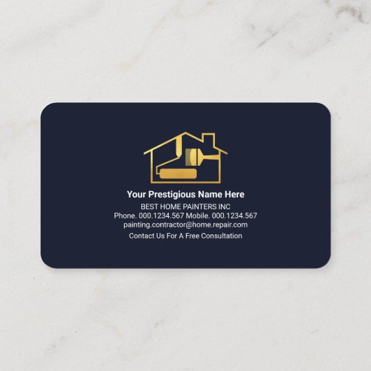 青い黒のレイヤー金ゴールド波のペイント 名刺 (裏面)