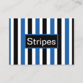 青い黒の垂直ストライプパターン 名刺 (正面)