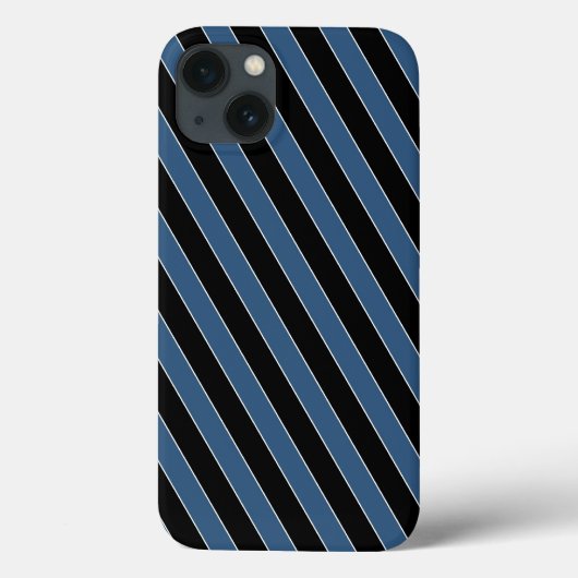 青い黒の対角線のピンストライプ Case-Mate iPhoneケース (裏面)