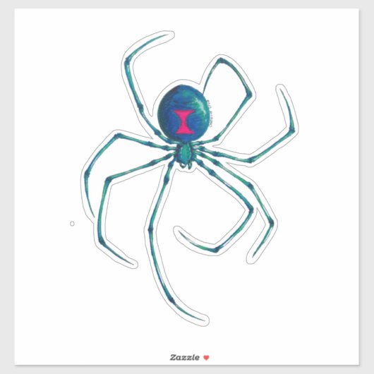 青い黒の未亡人クモ シール (シート)