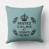 青い黒フランスのい保クレスト運と クッション (裏面)