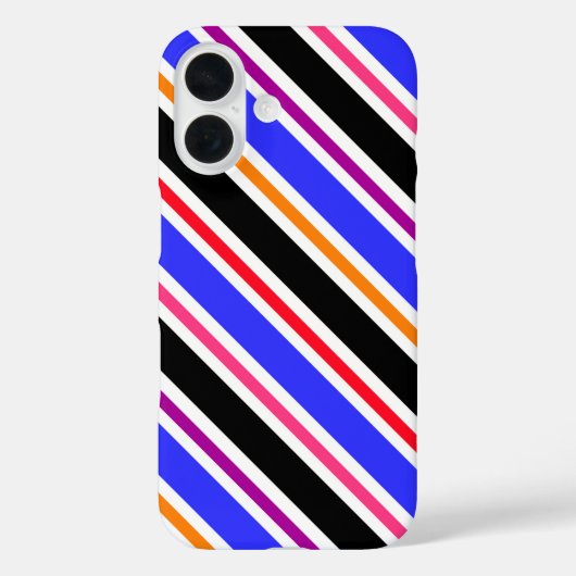 青い黒数々の色のストライプ色 Case-Mate iPhoneケース (裏面)