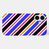 青い黒数々の色のストライプ色 Case-Mate iPhoneケース (裏面 (横))