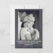 青い黒板の写真 – 3x5出産のお知らせ 案内状 (裏面)