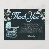 青い黒板シャワーサンキューカード ポストカード (正面)