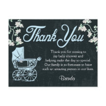 青い黒板シャワーサンキューカード