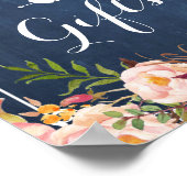 青い黒板フローラカードとギフトサイン ポスター (角)