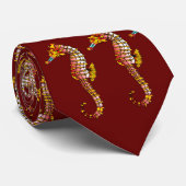 青い鼻のタツノオトシゴの首のタイ ネクタイ (ロール)