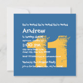 青い11歳の誕生日パーティーのHUES 11歳V06 招待状 (裏面)