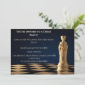 青い30歳の誕生日パーティー チェス クイーン 招待状 (スタンド正面)