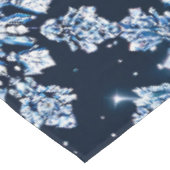 青い3Dの雪の結晶 テーブルクロス (アングル)