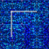 青い3D立方体の抽象芸術の幾何学的なパターン ファブリック (タイル)