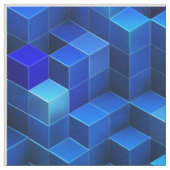 青い3D立方体の抽象芸術の幾何学的なパターン ファブリック (クローズアップ)
