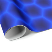 青い3D蜜蜂の巣 ラッピングペーパー (ロールコーナー)