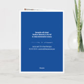 青い4フォトおもしろいボックスの卒業 招待状 (裏面)