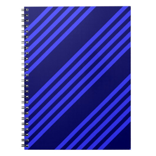 青い5つのストライプパターン ノートブック (正面)