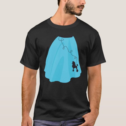 青い50sプードルスカート tシャツ (正面)