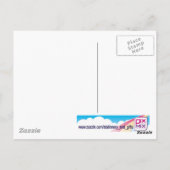 青い60年代の円のパターン ポストカード (裏面)