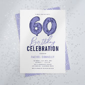 青い60歳の誕生日パーティー 招待状