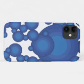青い70年代のスタイルの円 Case-Mate iPhoneケース (裏面(横))