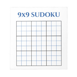 青い9x9空白数独グリッド ノートパッド