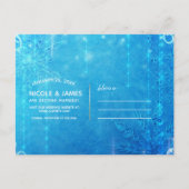 青い きらきら 氷の 冬の 魔法の日を 記念して 案内ポストカード (裏面)