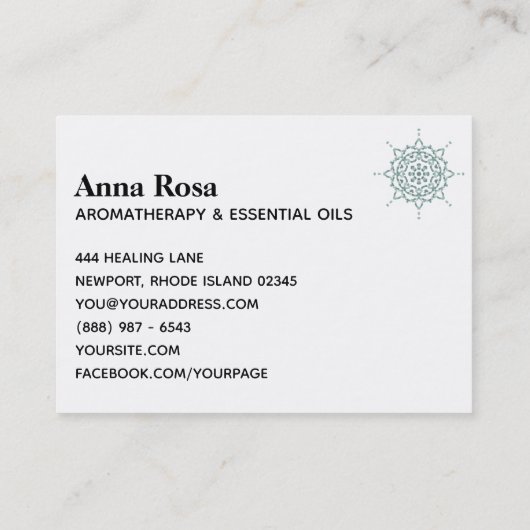 青い*~*のアロマセラピーの人目を引く精油 名刺 (裏面)