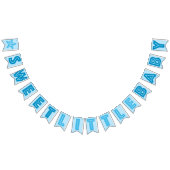 青い☆の甘く小さいベビーの☆の男の子の印 バンティングフラッグ (全)