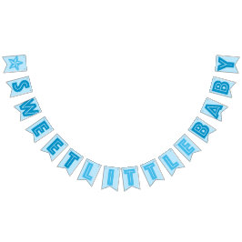 青い☆の甘く小さいベビーの☆の男の子の印 バンティングフラッグ