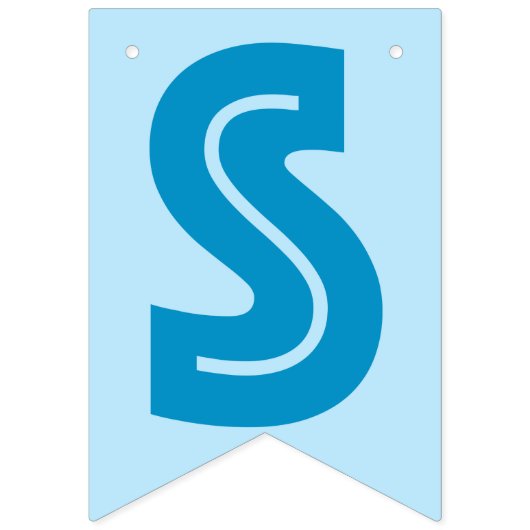 青い☆の甘く小さいベビーの☆の男の子の印 バンティングフラッグ (第2の旗)