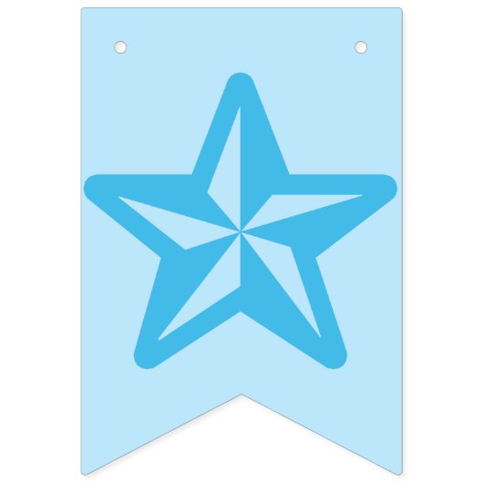 青い☆の甘く小さいベビーの☆の男の子の印 バンティングフラッグ (第1の旗)