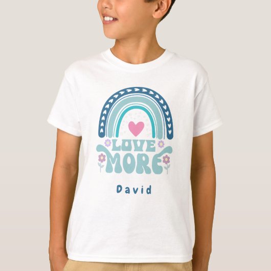 青い「もっと愛」の名前 Tシャツ (正面)