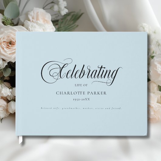 「青い」を称えるメモリアル 命を祝いながら ゲストブック