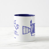 青い"アポロCM/MISSION計画"のマグ マグカップ (中央)