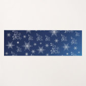 青い+トナカイ+星+星+雪の結晶+クリスマス ヨガマット (正面(横))