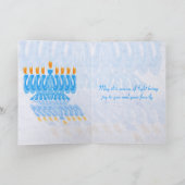 青い（ユダヤ教）メノラーハヌカー（ユダヤ教の祭り）カード シーズンカード (内部)