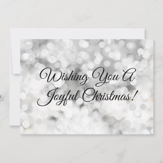 青い《写真》ぼけ味と青い枠のクリスマスフォト シーズンカード (裏面)