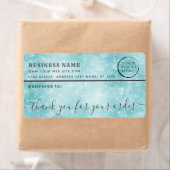 青い《写真》ぼけ味のロ感謝していゴがビジネスの郵送ラベル ラベル (インサイチュ)